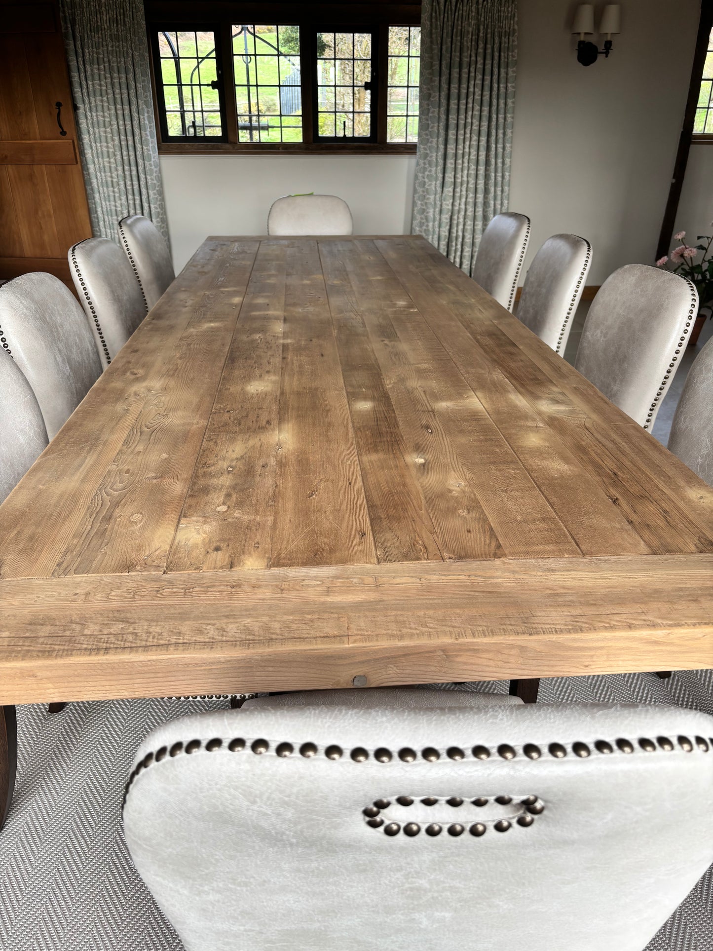 Refectory Oak Table with Pedestal Legs