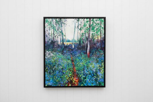 Woodland Canvas with Grey Frame by Artist Mel Cormack-Hicks