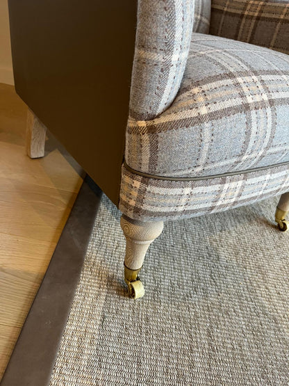 Chelsea Upholstery Tartan Upholstered and Leather Armchair