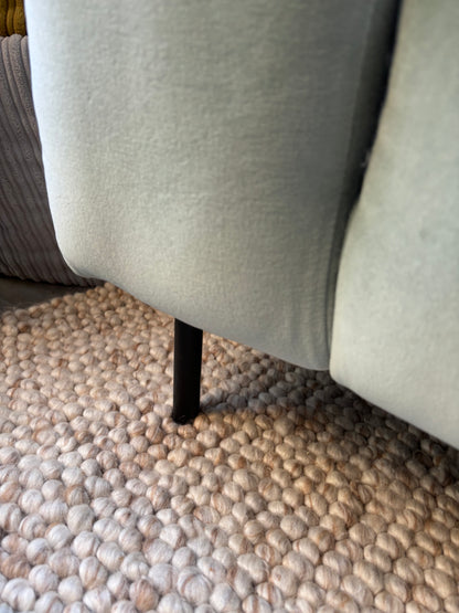 Heal's Duck Egg Three Seater Velvet Sofa