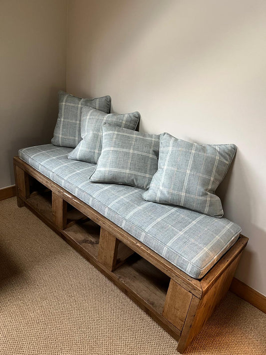 Oak Bench and Cushions
