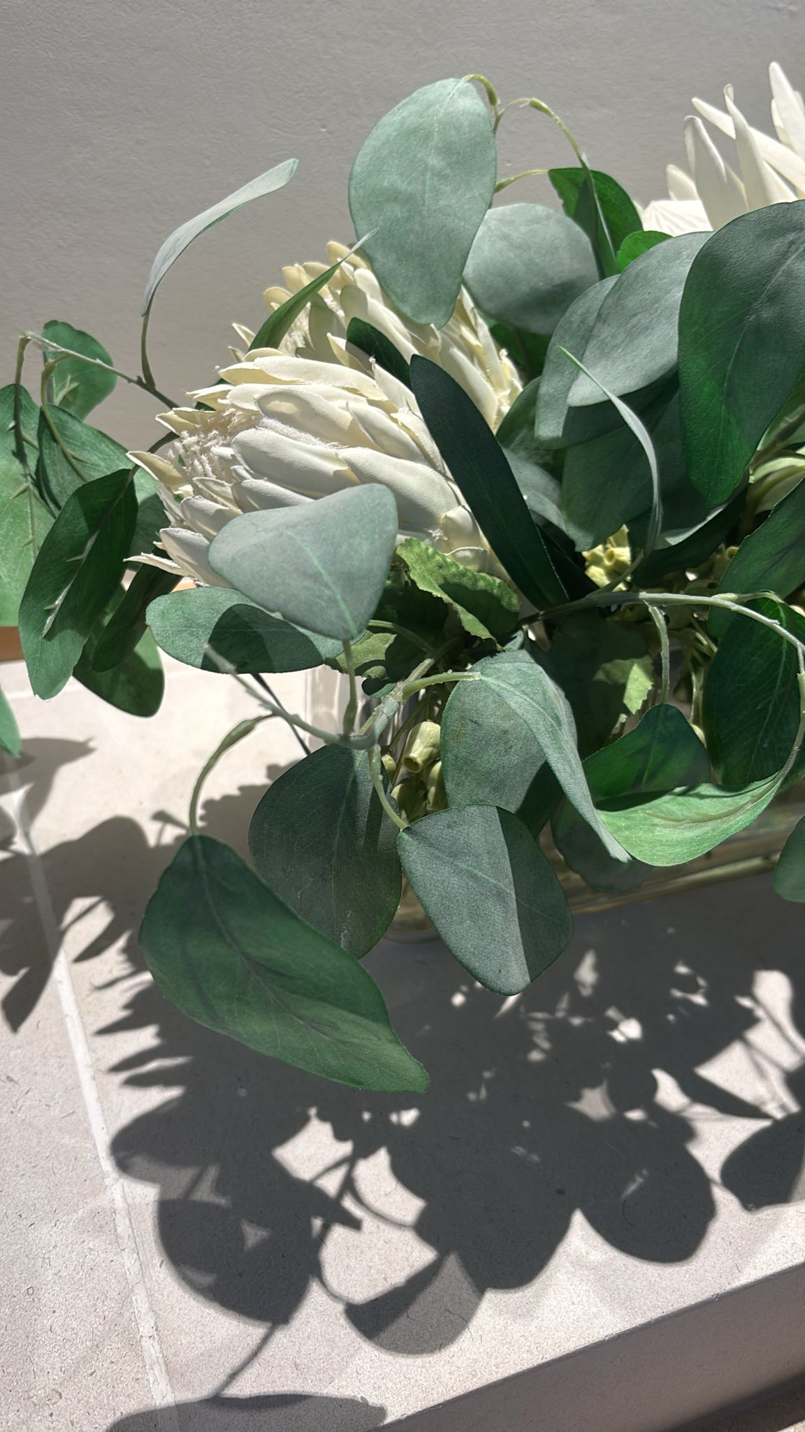 Faux White Flower Arrangement