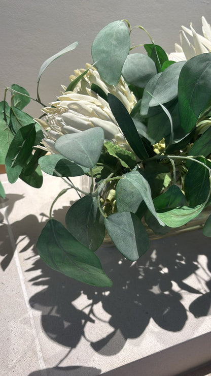 Faux White Flower Arrangement