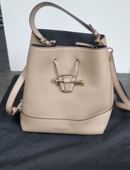 Strathberry Women's Oat Colour Leather Handbag With Gold Colour Trim