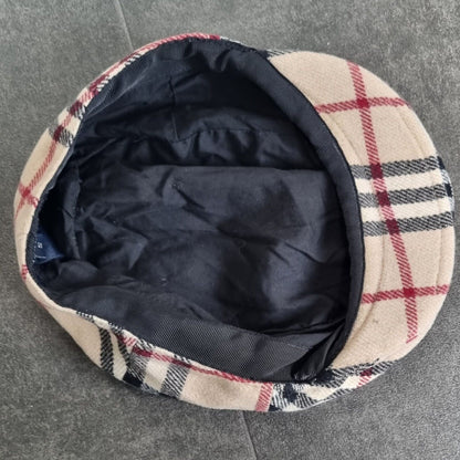 Burberry London Women's Check Flat Cap Size Small