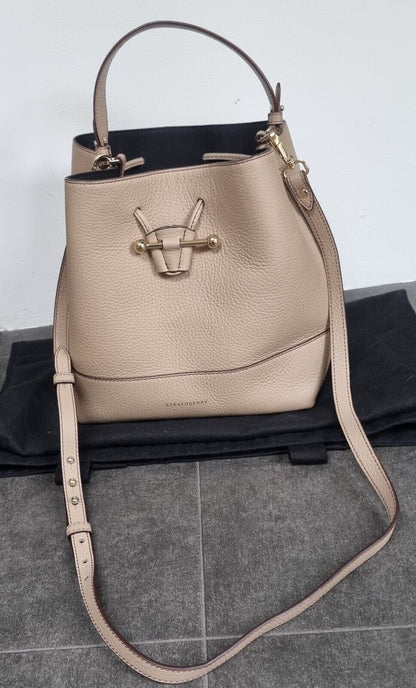 Strathberry Women's Oat Colour Leather Handbag With Gold Colour Trim