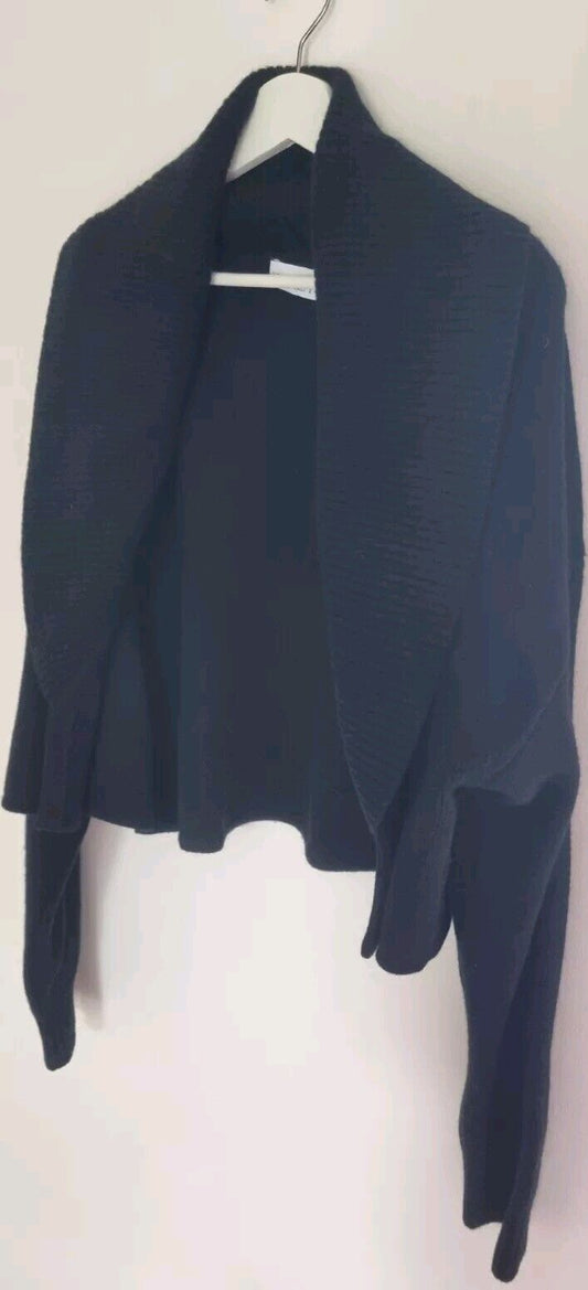 Raey Women's Black, 100% Wool, Chunky Cardigan, Knit Size Small