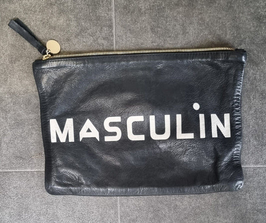 Clare V Vivier Los Angeles Leather Masculin Feminin Make Up Wash Bag
