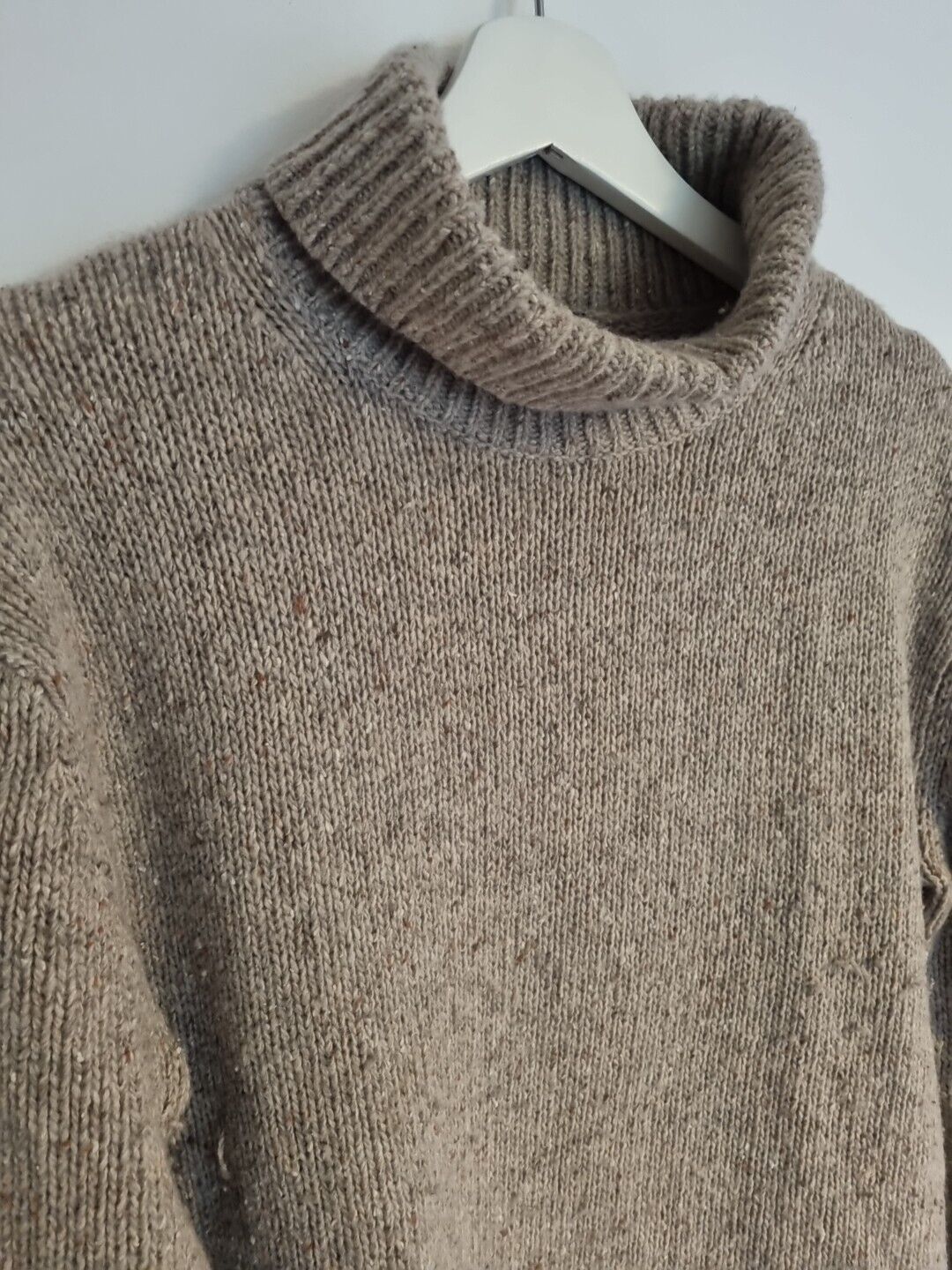 Joseph Women's Dark Beige Rollneck 80% Lambswool Pullover Jumper Size Large