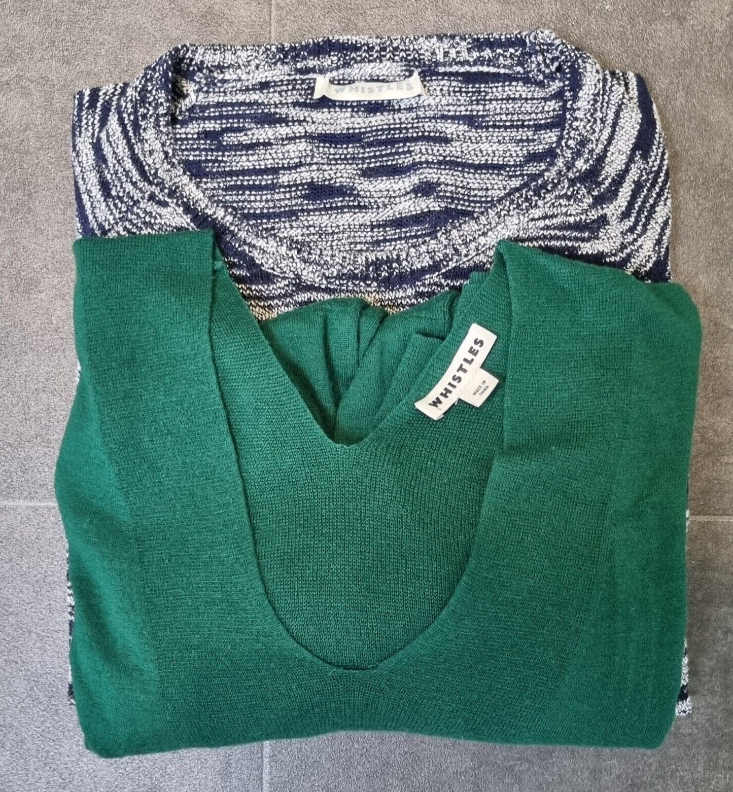 2 X Whistles Women's Pullovers, Jumpers Bundle One Blue, One Green Size 16 / L
