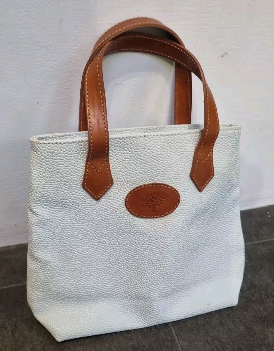 Mulberry Women's Logo Cream/ Brown Small Handbag