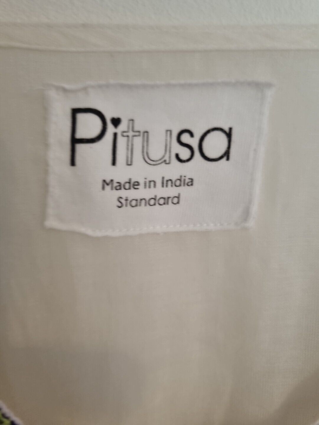Pitusa Women's White Beach Cover Up Kaftan 100% Cotton Embroidered One Size