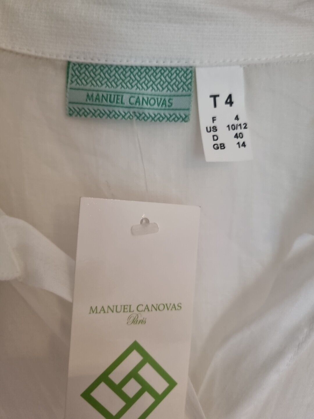 BNWT Manuel Canovas 100% Cotton Women's Kaftan Beach Buttoned Cover Up Size 14