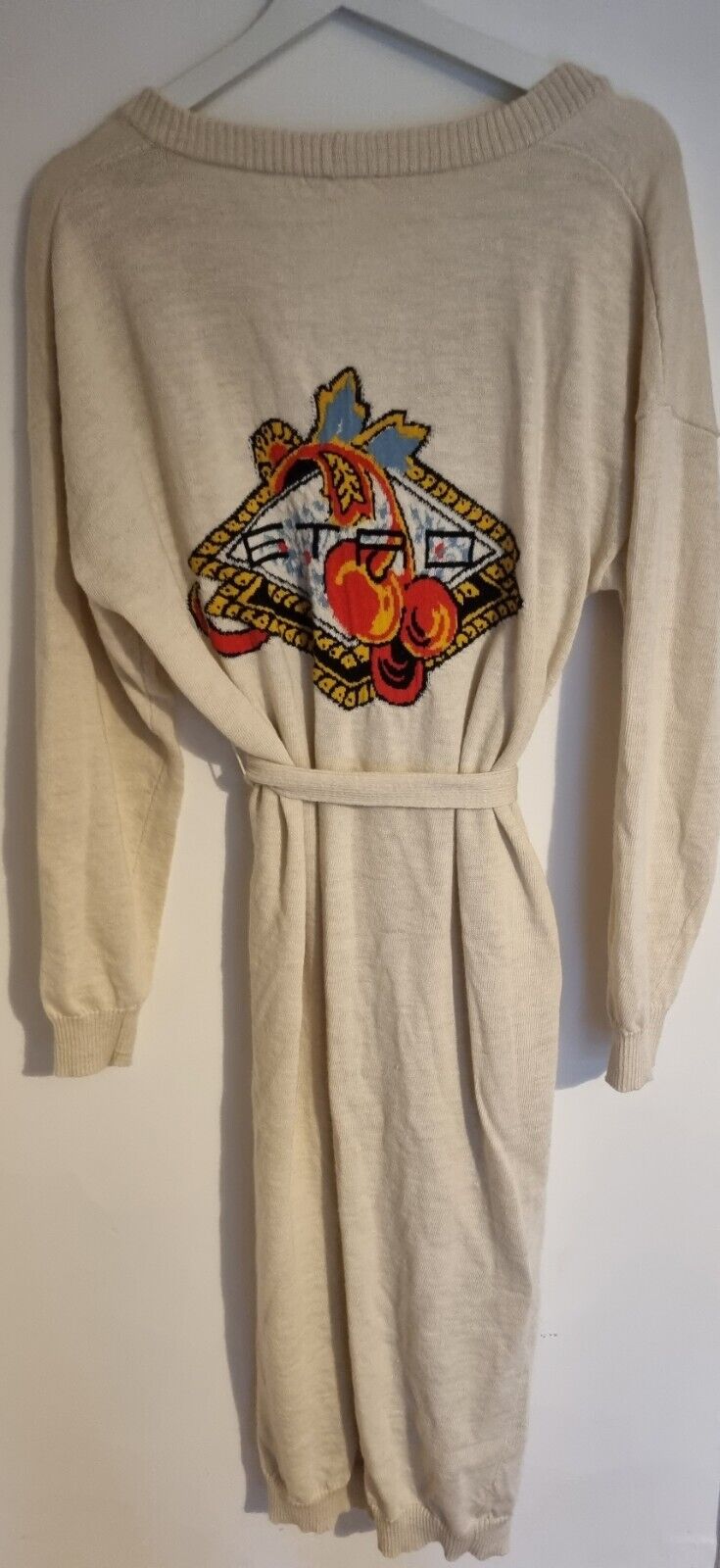 BNWT Etro Women's Ivory Long Knit Alpaca Mix Cardigan With Gorgeous Logo Design