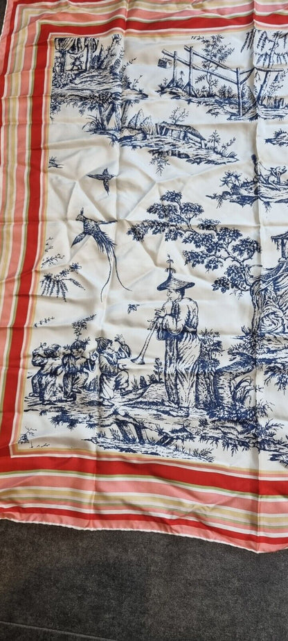 Cacharel Women's Square 100% Silk Japanese Design Scarf