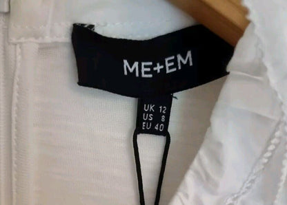 BNWT ME+EM Women's White 100% Cotton Vest Top Size 12