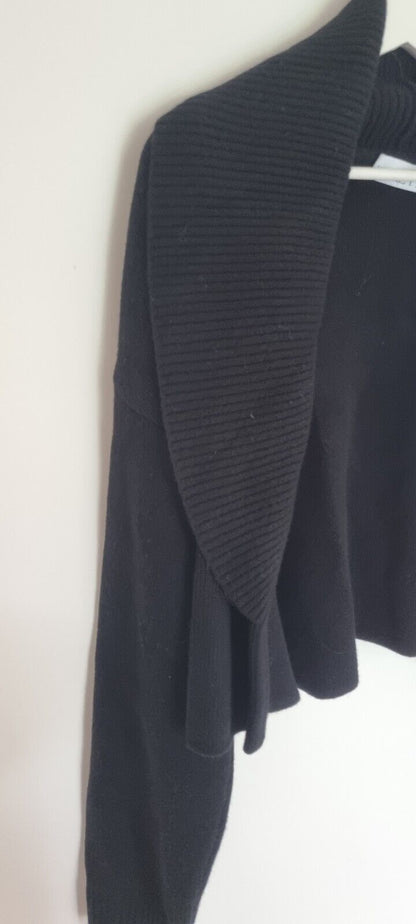 Raey Women's Black, 100% Wool, Chunky Cardigan, Knit Size Small