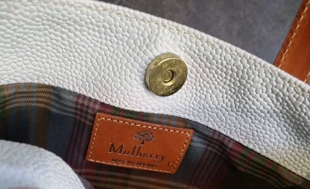 Mulberry Women's Logo Cream/ Brown Small Handbag