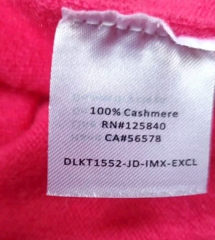 Intermix Women's Pink 100% Cashmere Pullover Jumper With Gold Colour Neck Chain