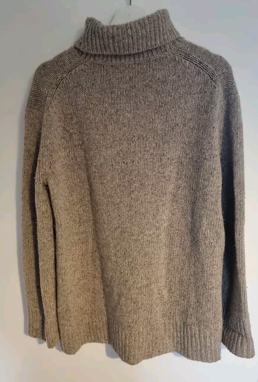 Joseph Women's Dark Beige Rollneck 80% Lambswool Pullover Jumper Size Large