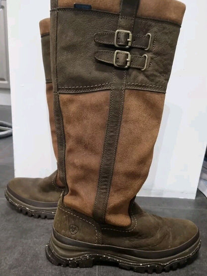 Ariat Women's Brown Suede Leather Knee High Medium Riding Boots Equestrian 6.5