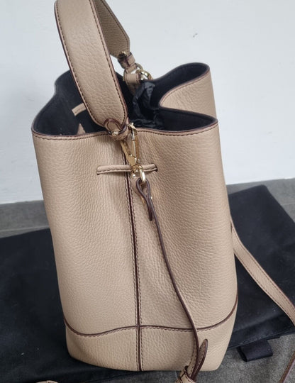 Strathberry Women's Oat Colour Leather Handbag With Gold Colour Trim