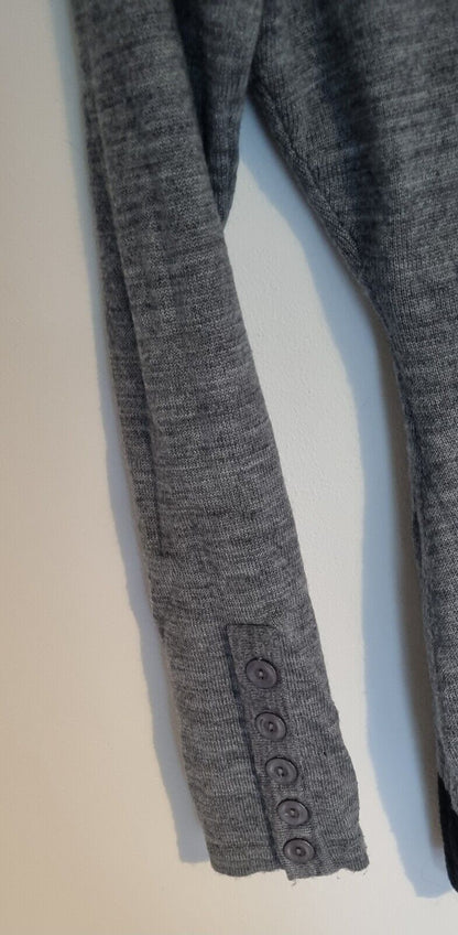 Chloe Women's Grey With Black Wool Mix Pullover Jumper