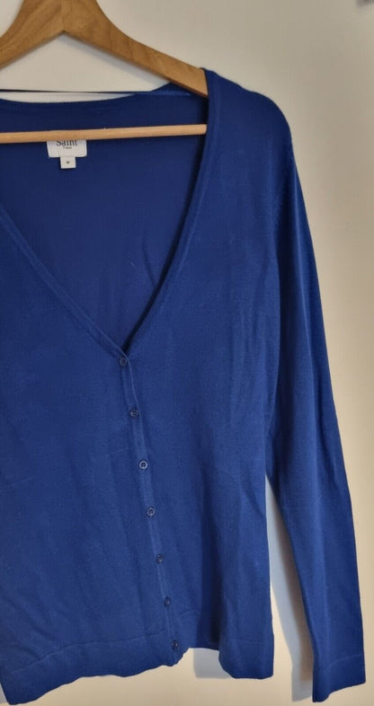 Saint Tropez Women's Blue Long Sleeved Cardigan Size M