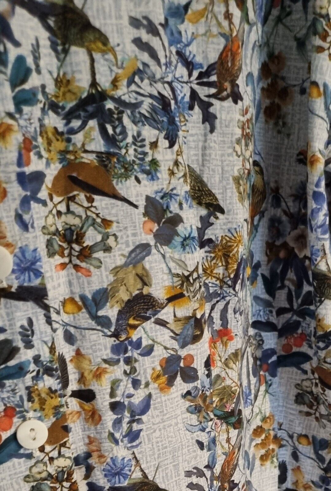 B M Company Women's Bird Print Cotton Blouse Size 18