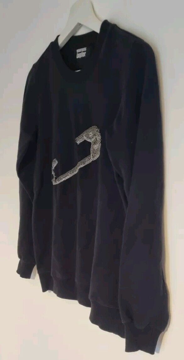 Markus Lupfer Women's Black Sweater 100% Cotton With Chain Safety Pin Size XS