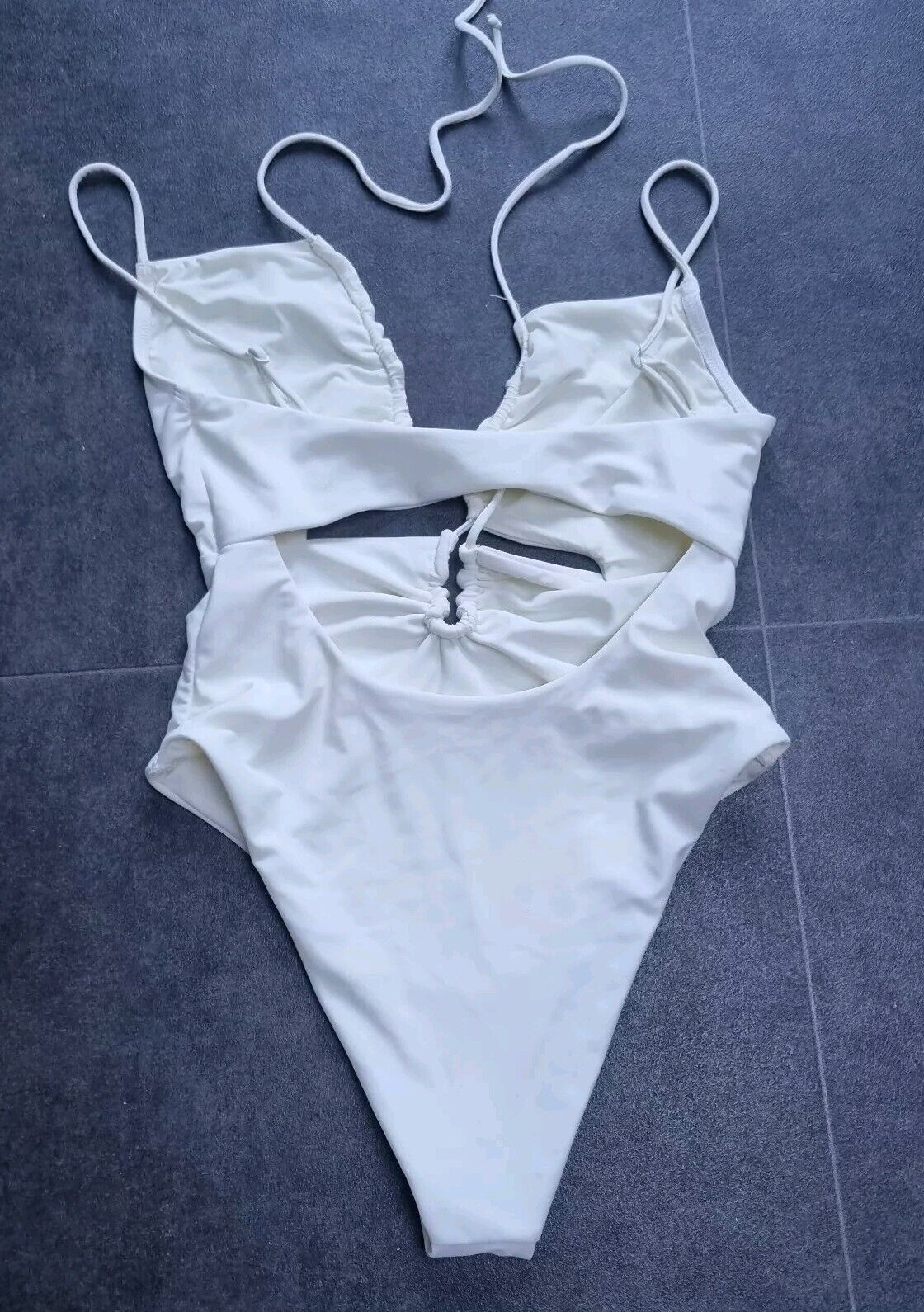 Devon Windsor Ivory Women's Tied One Piece Swimsuit XS