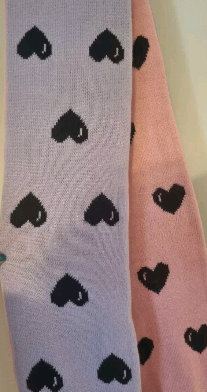 Lazy Oaf Double Sided Acrylic Pink, Purple Hearts Women's Scarf