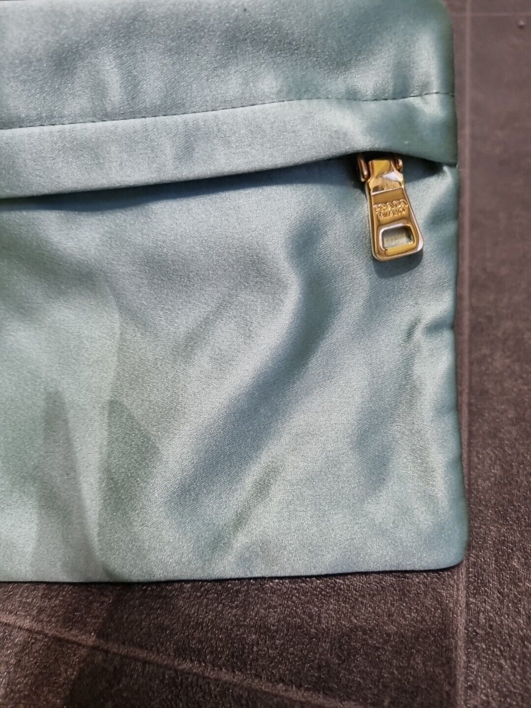 Mini Prada Women's Green Silky Clutch Bag