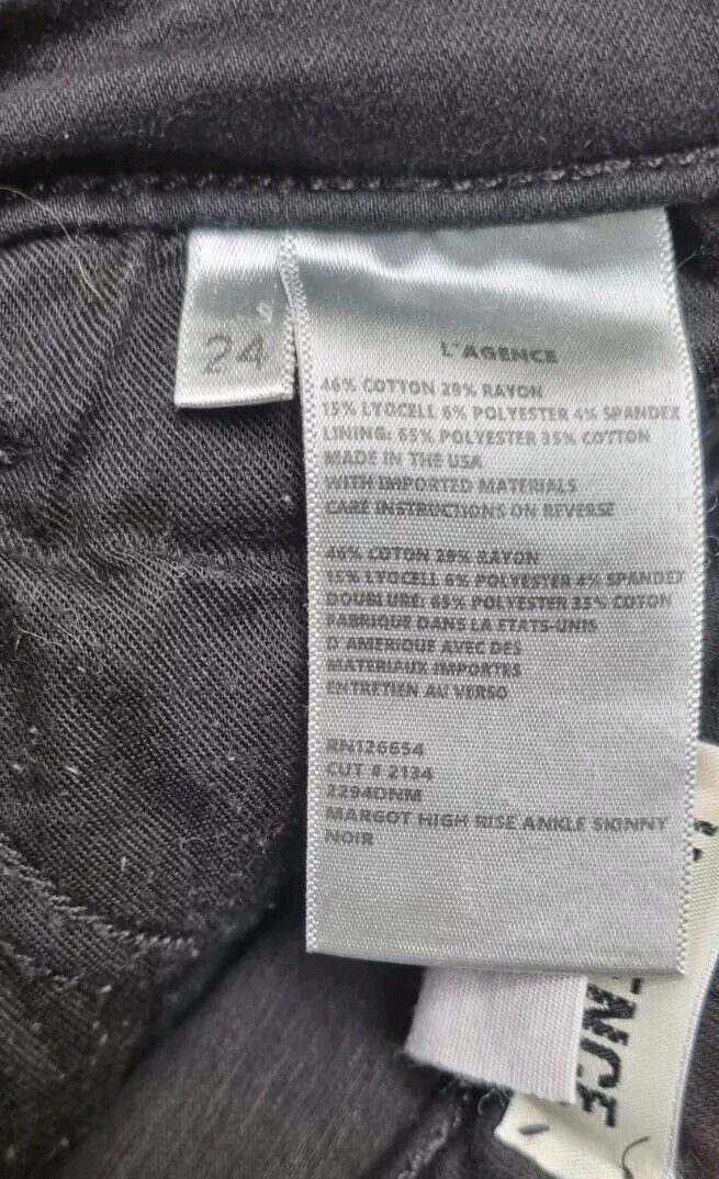 L'Agence Women's Black Jeans Size 24
