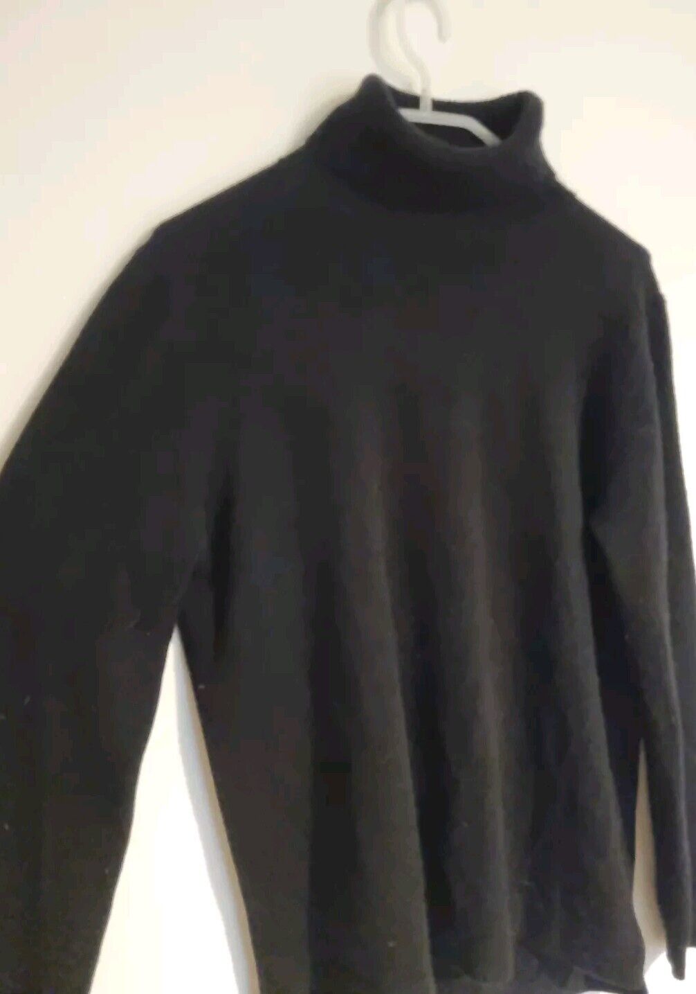 Massimo Dutti Women's 100% Cashmere Black Roll Neck Pullover Jumper Size M