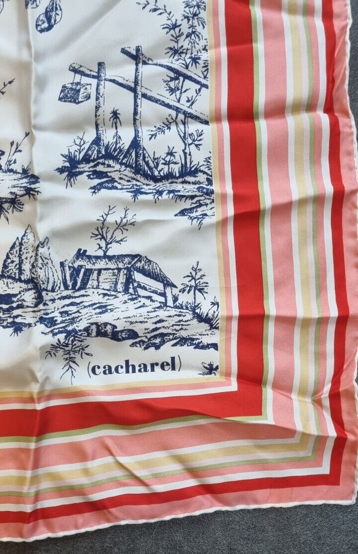 Cacharel Women's Square 100% Silk Japanese Design Scarf