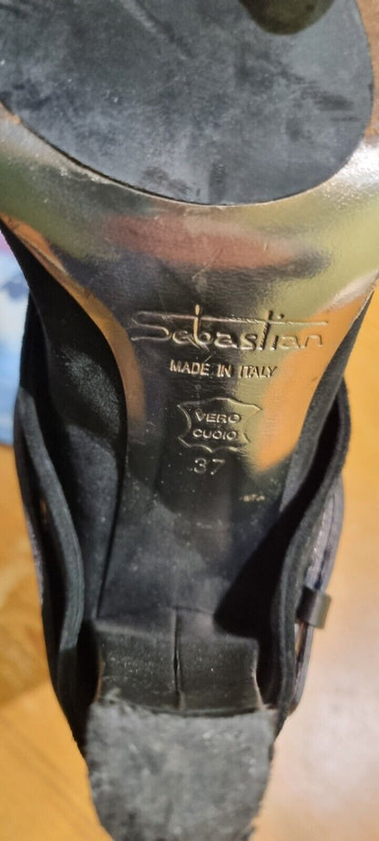 Reduced: Sebastian Black Healed Boots Size 5