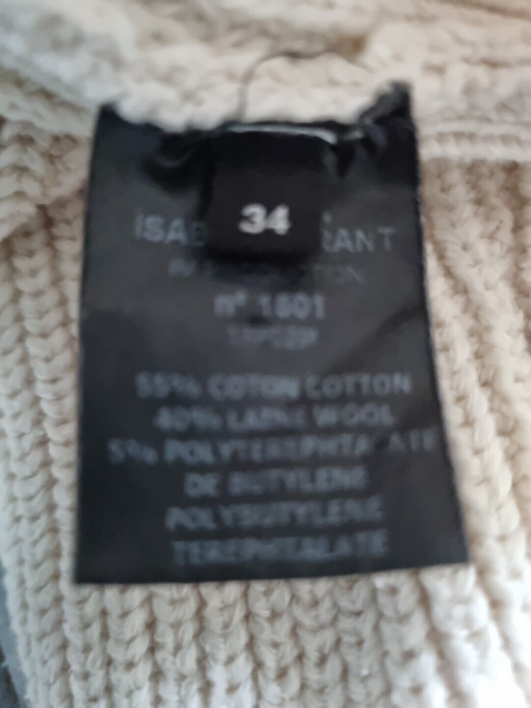 Isabel Marant Made In Italy Women's Cream Knit Pullover Jumper Size 34