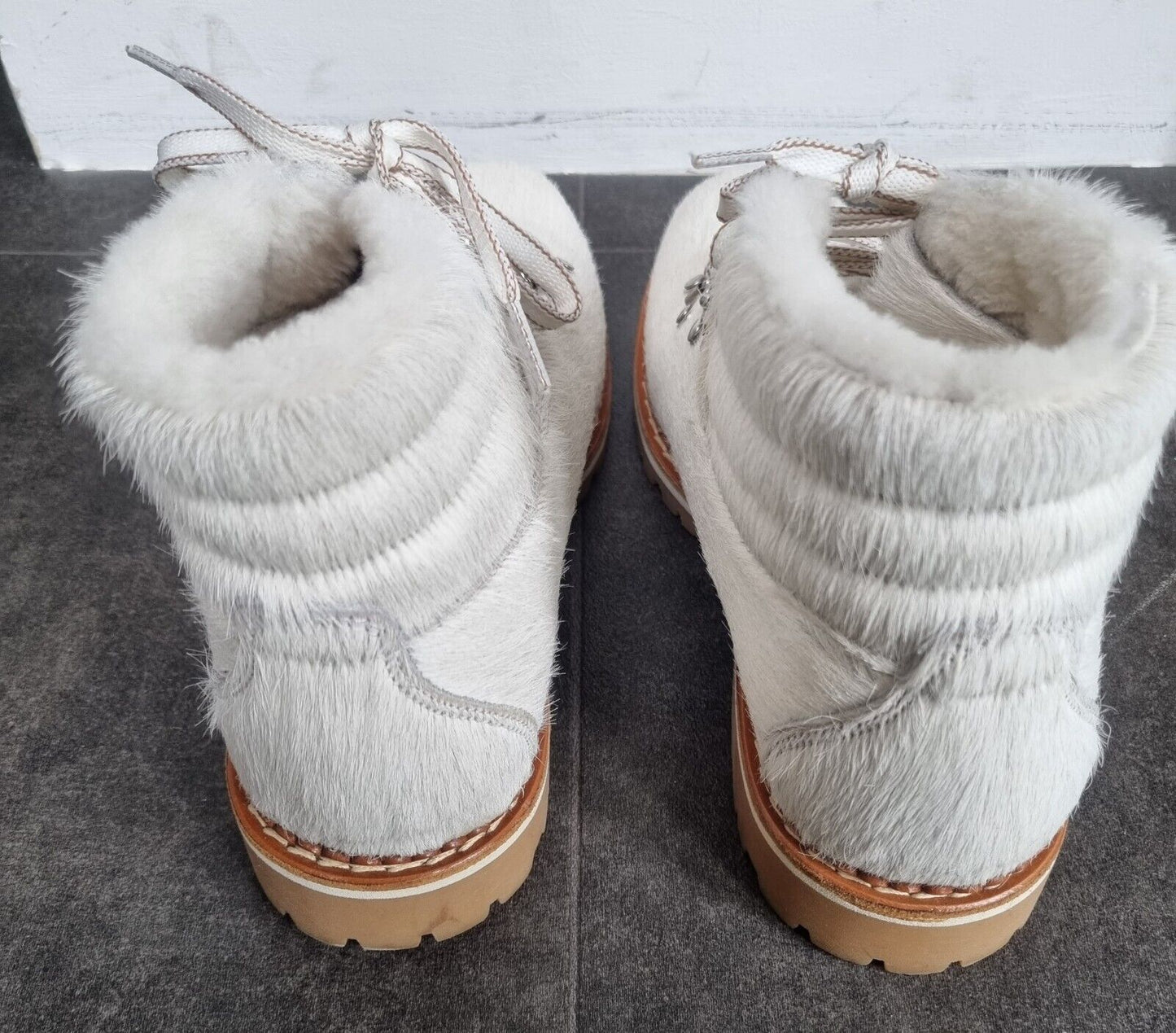Montelliana Women's White Fur Boots Size 39