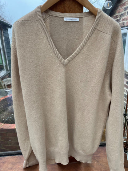 Johnstons Mens Beige Cashmere Jumper Chest 58 cm0