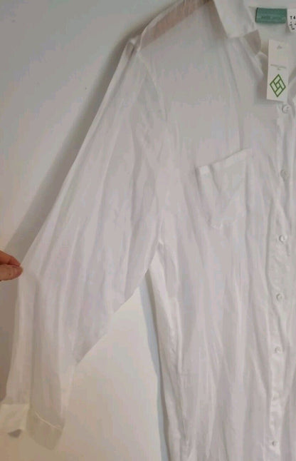 BNWT Manuel Canovas 100% Cotton Women's Kaftan Beach Buttoned Cover Up Size 14
