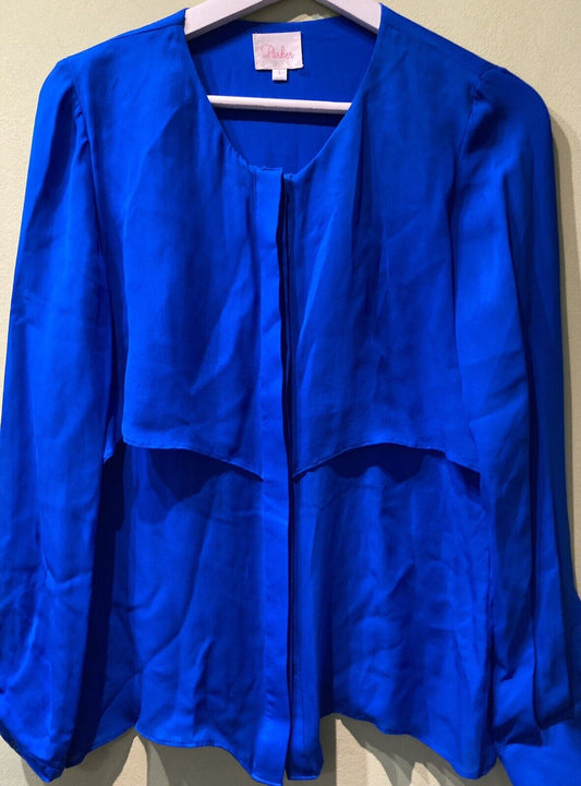 Parkes Women's 100% Silk Blue Blouse Size Small