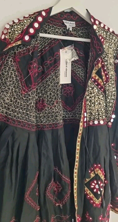 BNWT Juliette Dunn  Women's Black And Red Beaded, Embroidered Jacket One Size