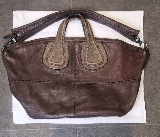 Genuine Two Way Givenchy Women's Brown Leather Shoulder Bag With Logo Dustbag