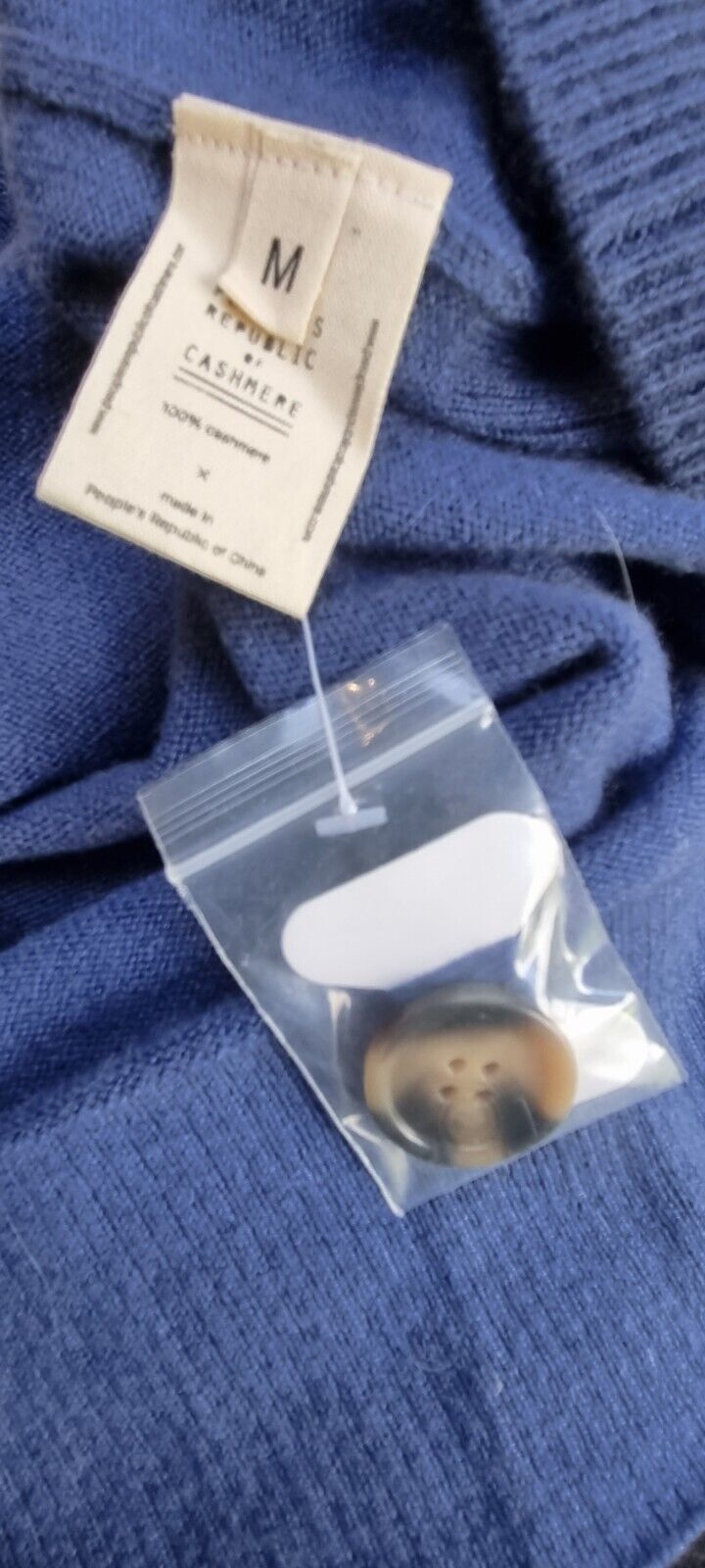 People's Republic Of Cashmere Women's Blue Buttoned 100% Cashmere Cardigan M