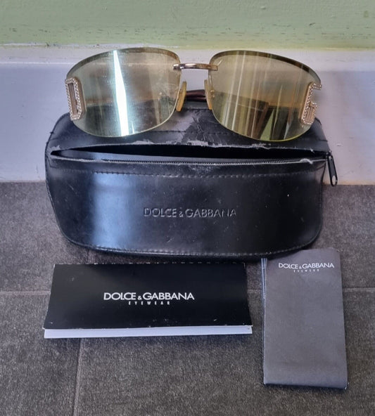 Dolce And Gabbana Women's Gold Reflective Logo Sunglasses 4675 With Case