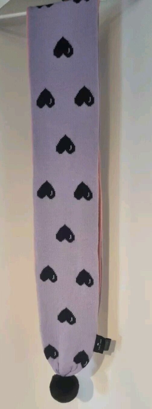 Lazy Oaf Double Sided Acrylic Pink, Purple Hearts Women's Scarf