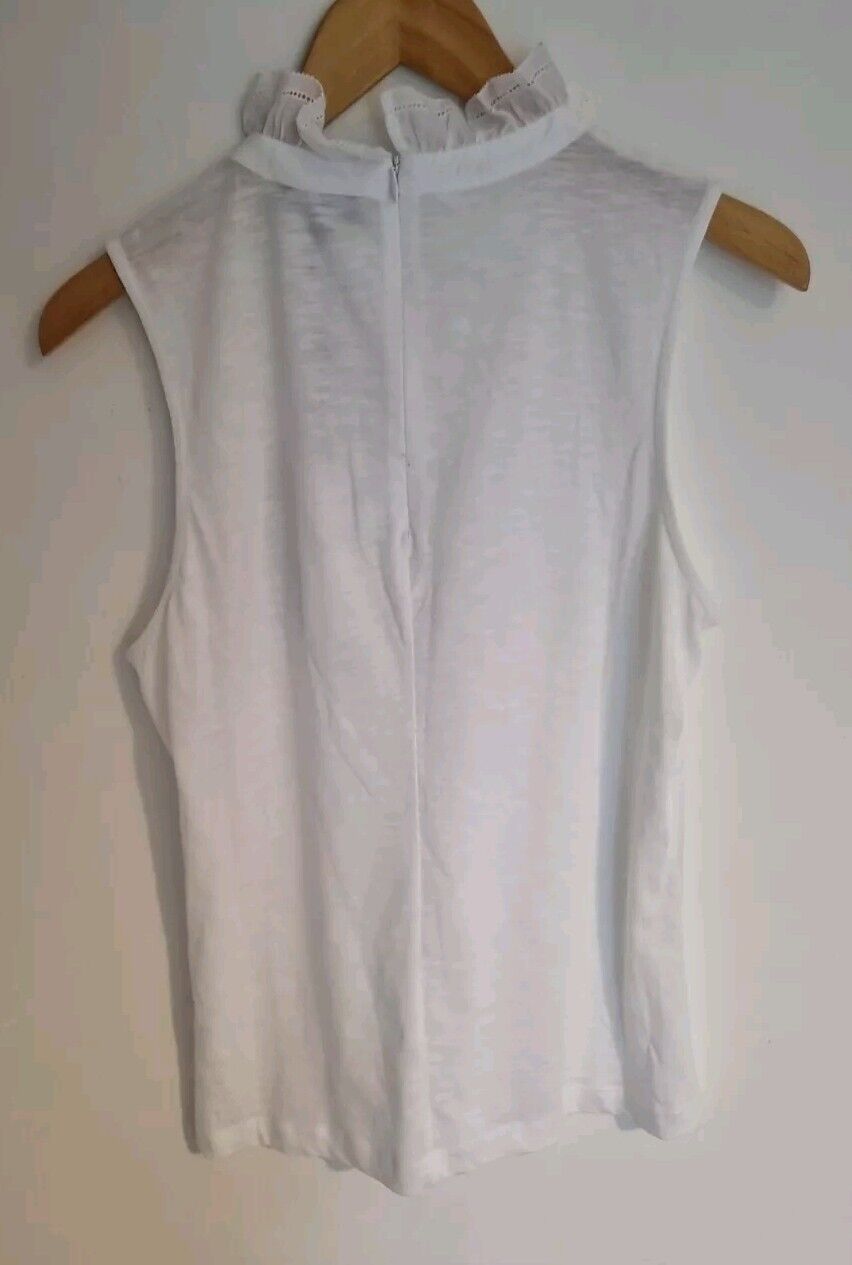 BNWT ME+EM Women's White 100% Cotton Vest Top Size 12