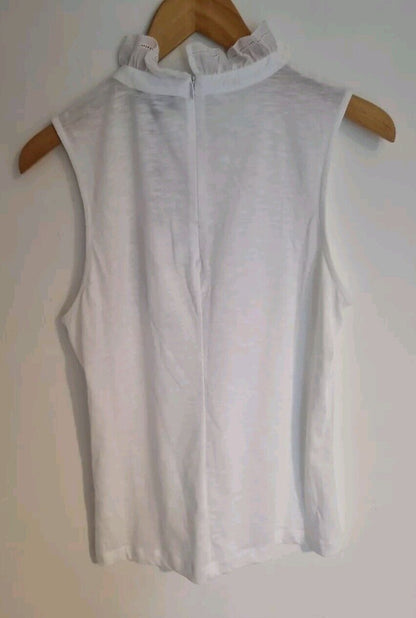 BNWT ME+EM Women's White 100% Cotton Vest Top Size 12