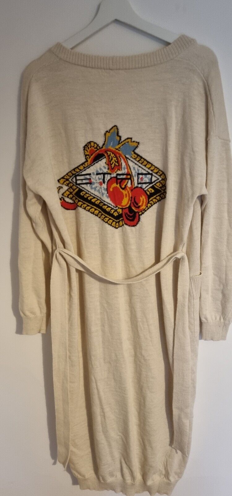 BNWT Etro Women's Ivory Long Knit Alpaca Mix Cardigan With Gorgeous Logo Design